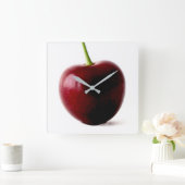 One Sweet Cherry - Wall Clock Vierkante Klok (Huis)