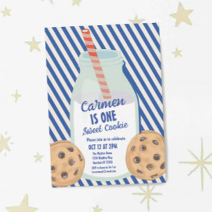 One Sweet Cookie Blue Boys Eerste Verjaardag Kaart