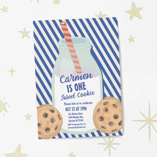 One Sweet Cookie Blue Boys Eerste Verjaardag Kaart