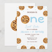 One Sweet Cookie Boy First Birthday Kaart (Voorkant / Achterkant)