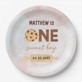 One Sweet Cookie Eerste Verjaardagsfeestje Papieren Bordje (Voorkant)