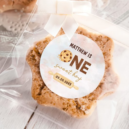 One Sweet Cookie Eerste Verjaardagsfeestje Ronde Sticker