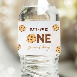 One Sweet Cookie Eerste Verjaardagsfeestje Waterfles Etiket
