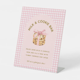 One Sweet Cookie Girl Eerste Verjaardag Melk & Coo Reclamebord Met Voetstuk