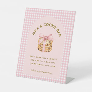 One Sweet Cookie Girl Eerste Verjaardag Melk & Coo Reclamebord Met Voetstuk