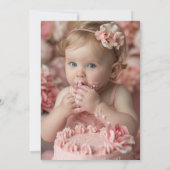 One Sweet Cookie Girl Eerste Verjaardag Uitnodigin Kaart (Achterkant)