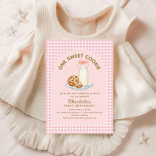 One Sweet Cookie Girl Eerste Verjaardag Uitnodigin Kaart