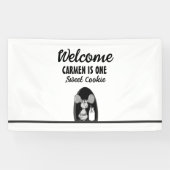 One Sweet Cookie Milk Mouse First Birthday Spandoek (Horizontaal)
