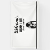 One Sweet Cookie Milk Mouse First Birthday Spandoek (Verticaal)