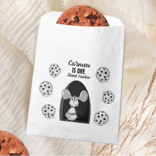 One Sweet Cookie Mouse First Birthday Bedankzakje