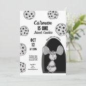 One Sweet Cookie Mouse First Birthday Kaart (Staand voorkant)