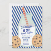 One Sweet Cookie Navy Blue Eerste Verjaardag Kaart (Voorkant)