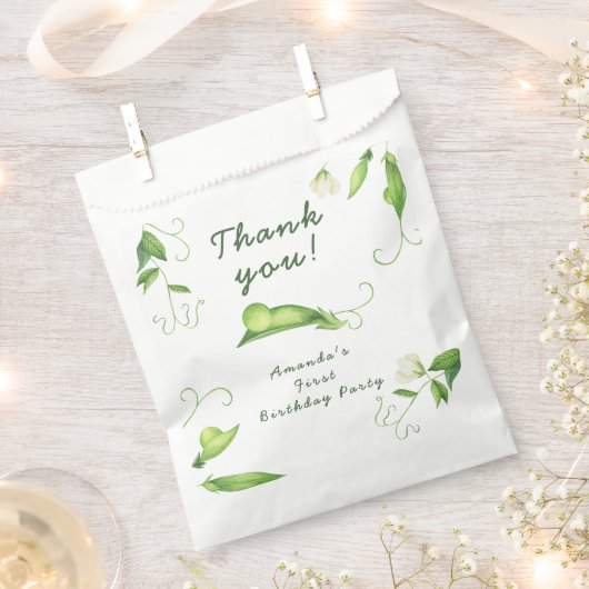 One Sweet Pea First Birthday Bedankzakje (Geknipt)