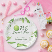 One Sweet Pea First Birthday Papieren Bordje (Feest)
