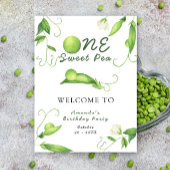 One Sweet Pea First Birthday Party Welcome Poster