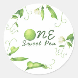 One Sweet Pea First Birthday Ronde Sticker