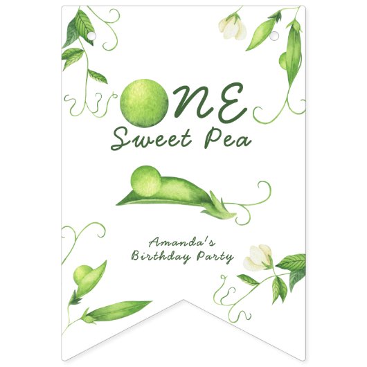 One Sweet Pea First Birthday Vlaggetjes (Tweede vlag)
