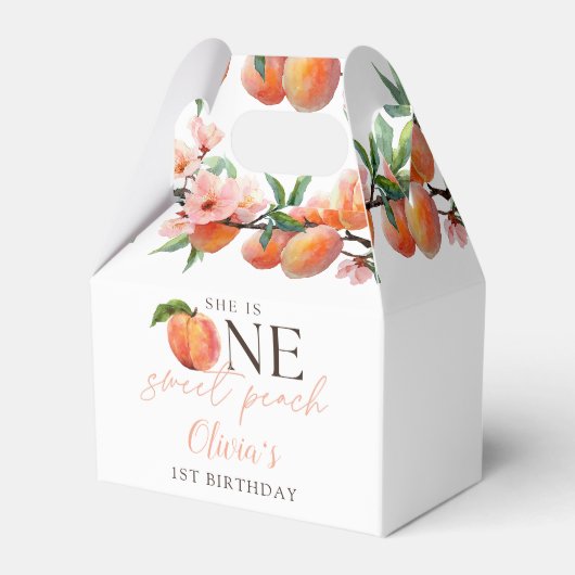 One Sweet Peach 1e verjaardag Bedankdoosjes (Voorkant Zijde)