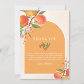 One Sweet Peach 1e verjaardag bedankkaart (Voorkant)