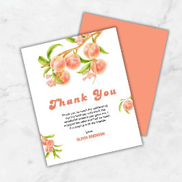 One Sweet Peach 1e verjaardag bedankkaart