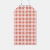 One Sweet Peach 1e verjaardag Rustieke Gingham Cadeaulabel (Achterkant)