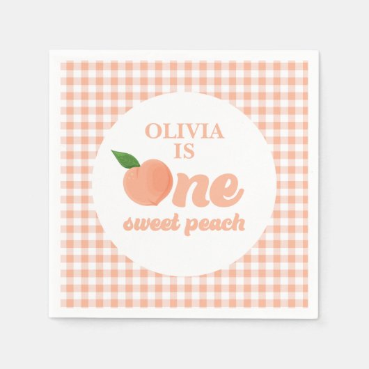 One Sweet Peach 1e verjaardag Servet (Voorkant)