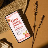 One Sweet Peach 1e verjaardagsuitnodiging | Meisje Kaart
