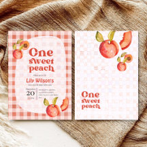 One Sweet Peach 1e verjaardagsuitnodiging | Meisje