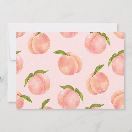 One Sweet Peach 1st Birthday Fotouitnodiging Kaart (Achterkant)