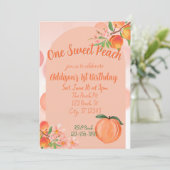 One Sweet Peach, 1st Birthday Kaart (Staand voorkant)