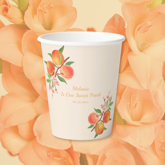 One Sweet Peach 1st Birthday Paper cup Papieren Bekers