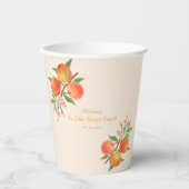 One Sweet Peach 1st Birthday Paper cup Papieren Bekers (Voorkant)