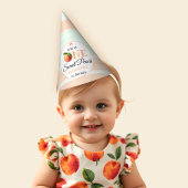 One sweet peach First Birthday watercolor stripes Feesthoedjes
