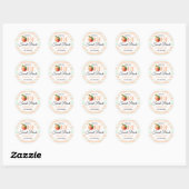 One sweet peach First Birthday watercolor stripes Ronde Sticker (Vel)