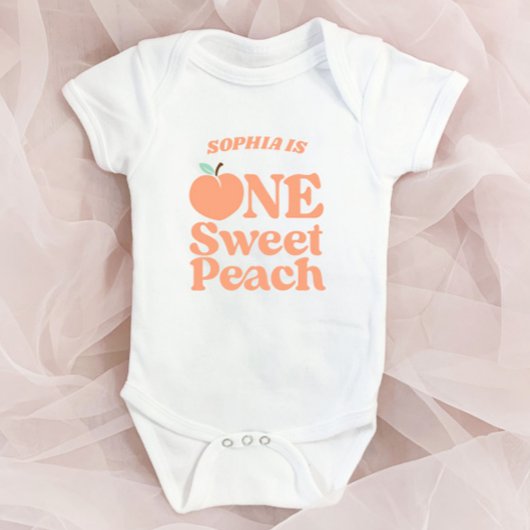 One Sweet Peach Sinaasappel Eerste 1e Verjaardagsf Romper