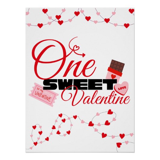 One Sweet Valentine First Birthday Decorations Perfect Poster (Voorkant)