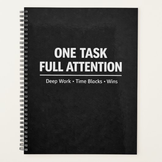 One Task Full Attention Deep Work Planner (Voorkant)