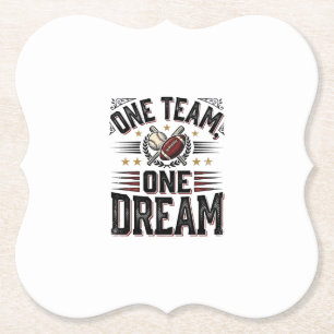One Team One Dream Vintage Sportteam T-shirt_1 Kartonnen Onderzetters