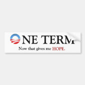 One Term Obama Bumpersticker (Voorkant)