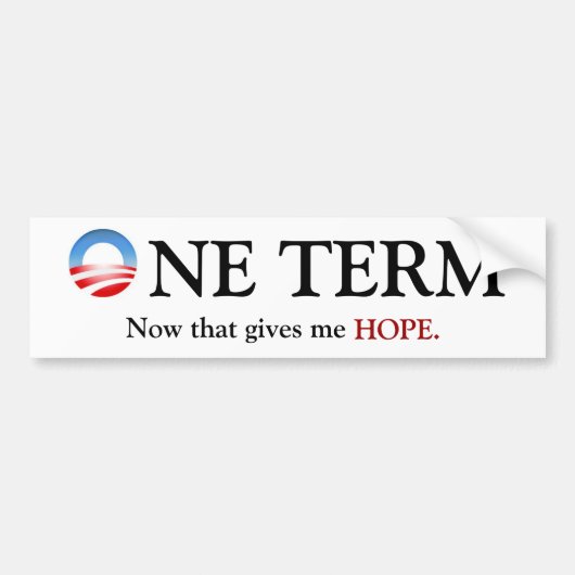 One Term Obama Bumpersticker (Voorkant)