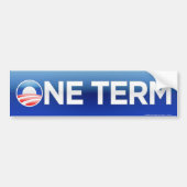 One Term President Obama Bumpersticker (Voorkant)