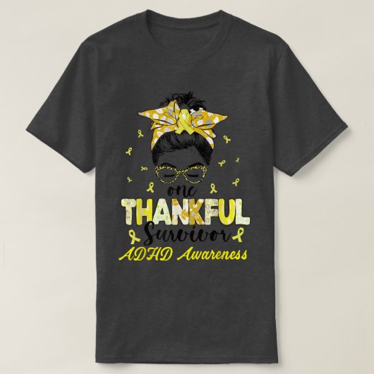 One Thankful Adhd Awareness Survivor T-shirt (Design voorkant)