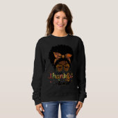 One Thankful Aunt Afro American Women Fall Thanksg Trui (Voorkant volledig)