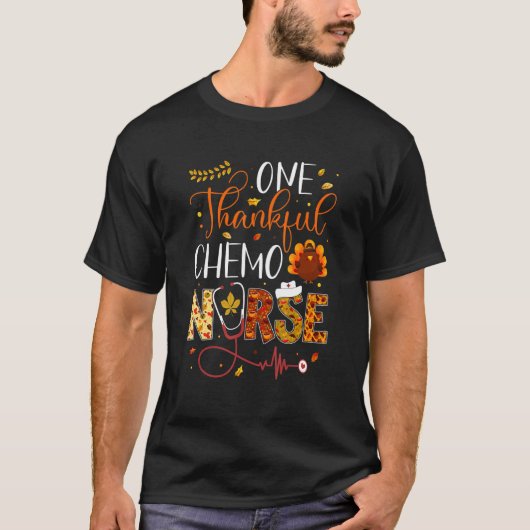 One Thankful Chemo Nurse Thanksgiving Day Nurse Tu T-shirt (Voorkant)