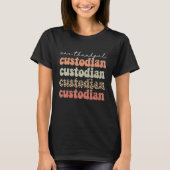 One Thankful Custodian Autumn Tree Fall Leaves Tha T-shirt (Voorkant)
