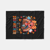 One Thankful Dispatcher Thanksgiving Turkey Bow Ti Fleece Deken (Voorkant (Horizontaal))