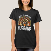 One Thankful Husband Thanksgiving Rainbow Leopard  T-shirt (Voorkant)