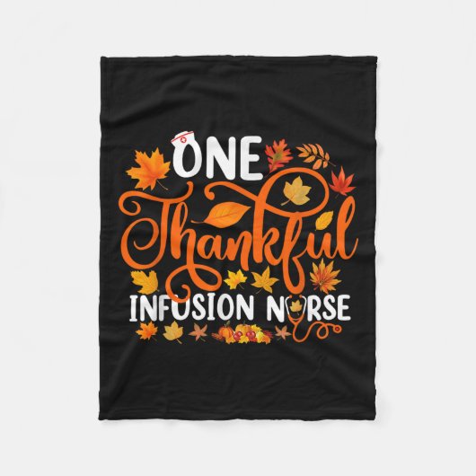 One Thankful Infusion Nurse Funny Fall Autumn Than Fleece Deken (Voorkant)