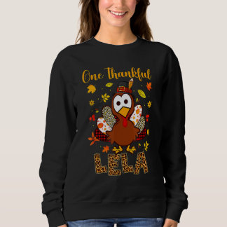 One Thankful Lela Turkey Family Leopart Thankgivin Trui