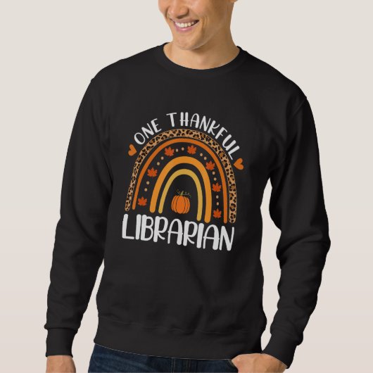 One Thankful Librarian Teacher Rainbow Leopard Tha Trui (Voorkant)